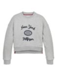 Tommy Hilfiger Kids' New York Logo Crew Neck Sweatshirt, Light Grey Heather