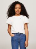 Tommy Hilfiger Kids' Broderie Anglaise Sleeve T-Shirt, Ancient White