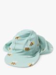 Lindex Baby UPF 50+ Bee Print Sun Protection Swim Cap, Light Turquoise