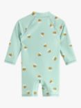 Lindex Baby UV Sun Protection Bee Print Long Sleeve Swimsuit, Light Turquoise