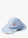 Lindex Baby UPF 50+ Sea Life Print Sun Protection Swim Cap, Light Dusty Blue