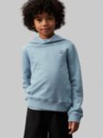 Calvin Klein Kids' Mini Badge Cotton Hoodie, Faded Denim