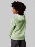 Calvin Klein Kids' Mini Badge Hoodie, Celadon Green