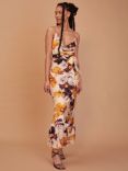 Rewritten Pollenca Cowl Neck Floral Print Maxi Dress, Multi