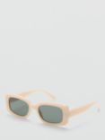 Mango Women's Mireia Rectangular Sunglasses, White