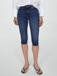 Mango Capri Slim Fit Knee Length Jeans, Navy