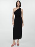 Mango Alexa Asymmetric Dress, Black