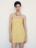 Mango Alison Lace Mini Dress, Yellow