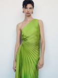 Mango Claudia Pleated Dress, Green