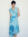 Mango Clariet Wrap Midi Dress, Medium Blue