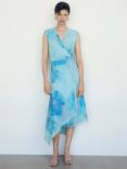 Mango Clariet Wrap Midi Dress, Medium Blue