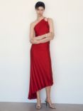 Mango Claudia Pleated Dress, Red