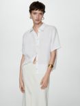 Mango Pai Short Sleeve Linen Shirt, White