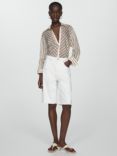 Mango Vera Bermuda Denim Shorts, White