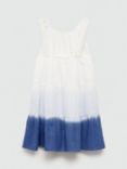 Mango Kids' Selena Cotton Ombre Dress, Medium Blue