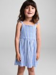 Mango Kids' Ralleta Cotton Blend Striped Dress, Blue/Multi