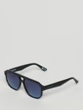 Superdry Men's SDR 70s Aviator Sunglasses, Black/Blue Fade