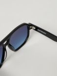 Superdry M9710061AC9S Men's SDR 70s Aviator Sunglasses, Black/Blue Fade