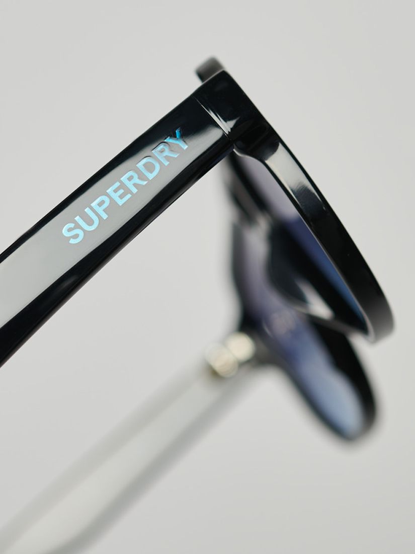 Superdry Men's SDR 70s Aviator Sunglasses, Black/Blue Fade