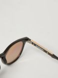 Superdry Women's SDR Keyhole Round Sunglasses, Dark Brown/Pink Fade