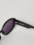 Superdry Women's SDR Oversized Bug Sunglasses, Black/Pink