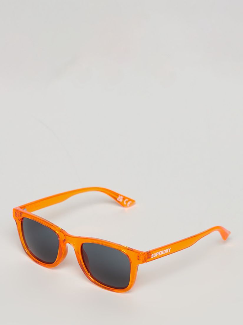 Superdry Unisex SDR Traveller Sunglasses, Orange/Smoke