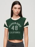 Superdry Athletic Graphic Ringer T-Shirt, Enamel Green