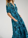 Baukjen Holly Stencil Print Midi Dress, Blue