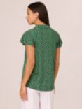 Adrianna Papell Geometric Flutter Sleeve Shirt, Green/Multi