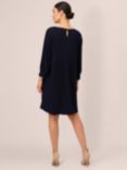 Adrianna Papell Pleated Knit Shift Dress, Blue Moon