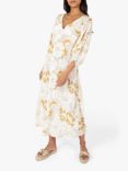 Traffic People Deanie Loomis Gloria Midi Dress, Cream/Mustard