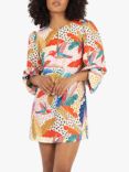 Traffic People Mia Leaf Print Mini Dress, Multi