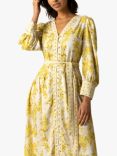 Raishma Aaliyah Cotton Blend Floral Midi Dress, Yellow