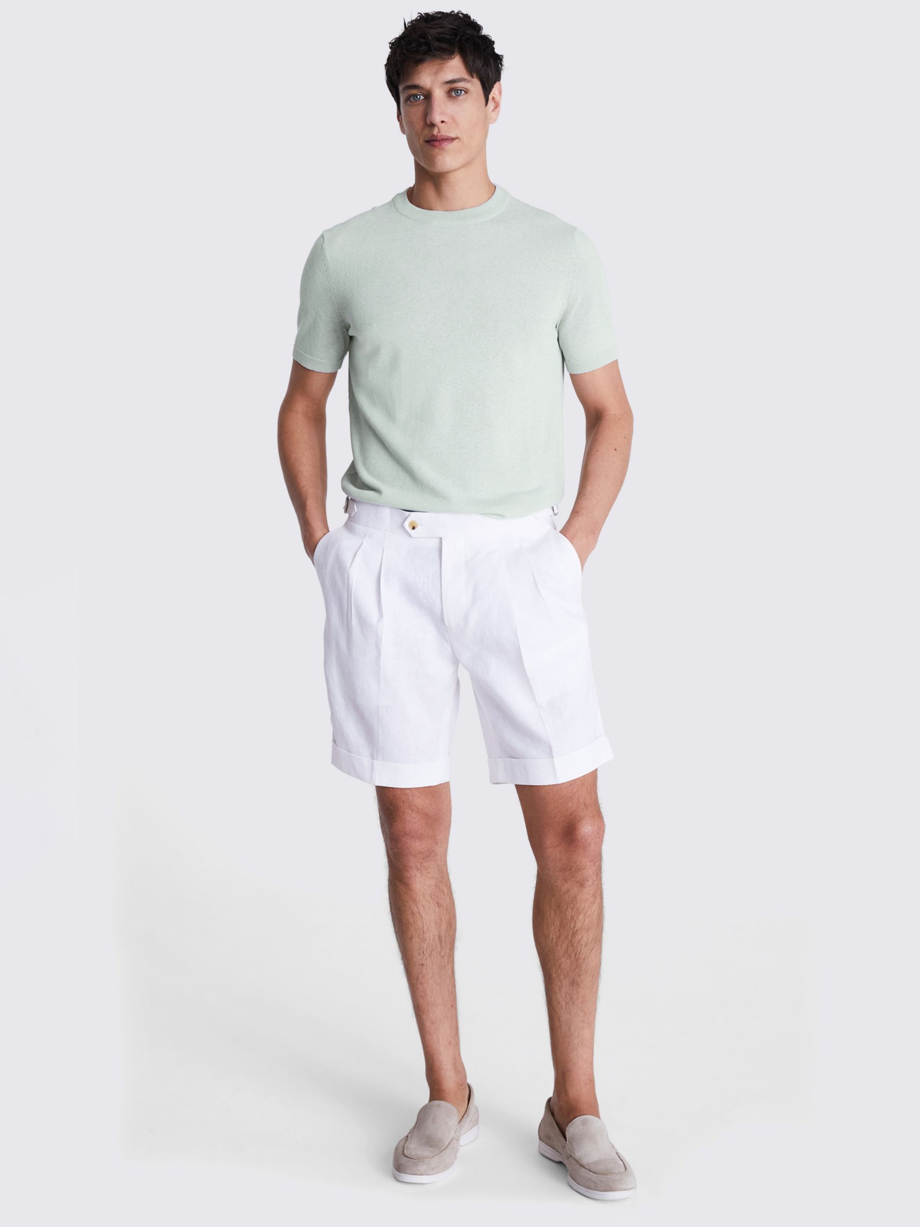 Moss Linen Blend T-Shirt, Green, XXL