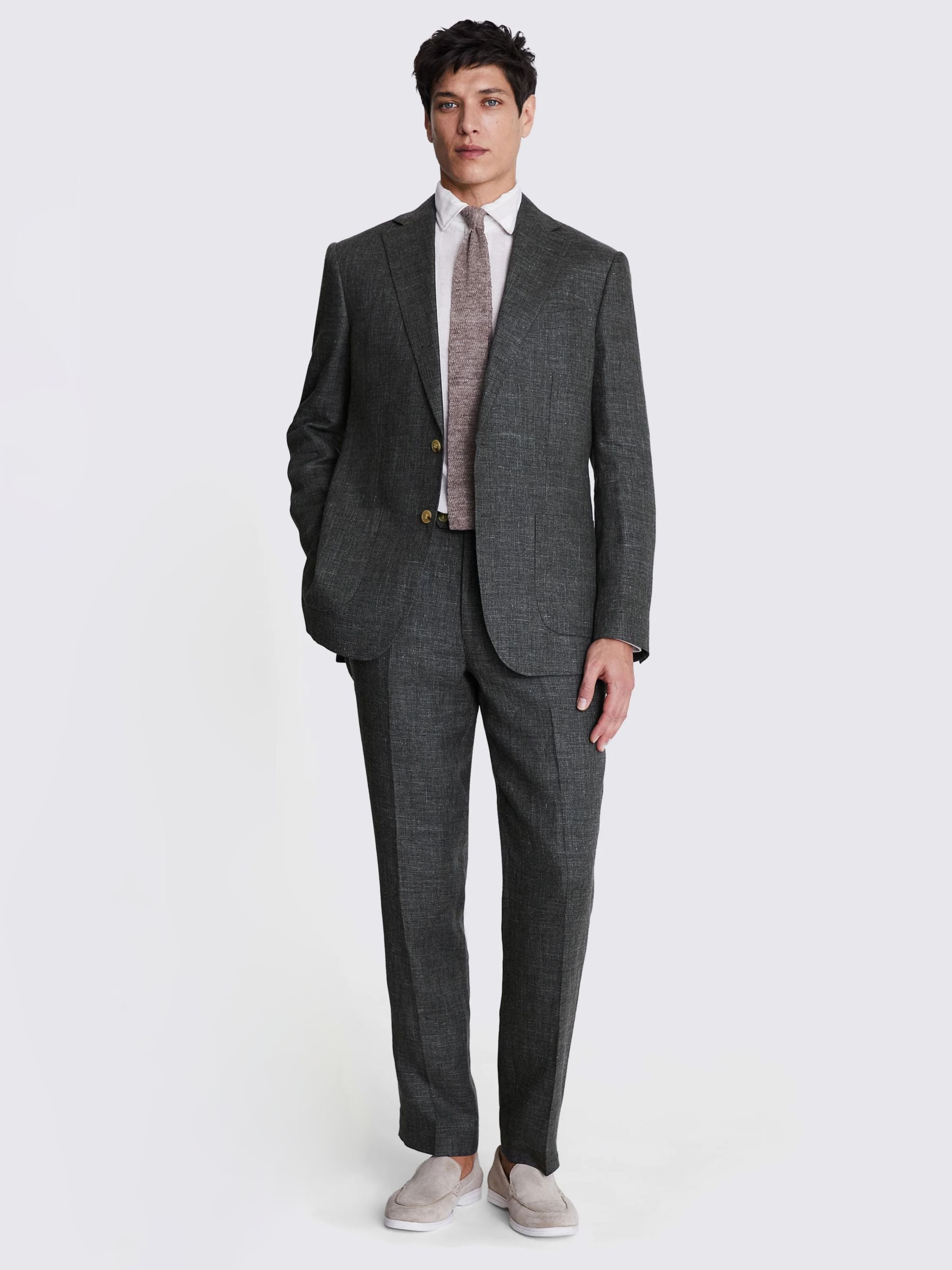 Buy Moss Linen Suit Jacket, Khaki Online at johnlewis.com