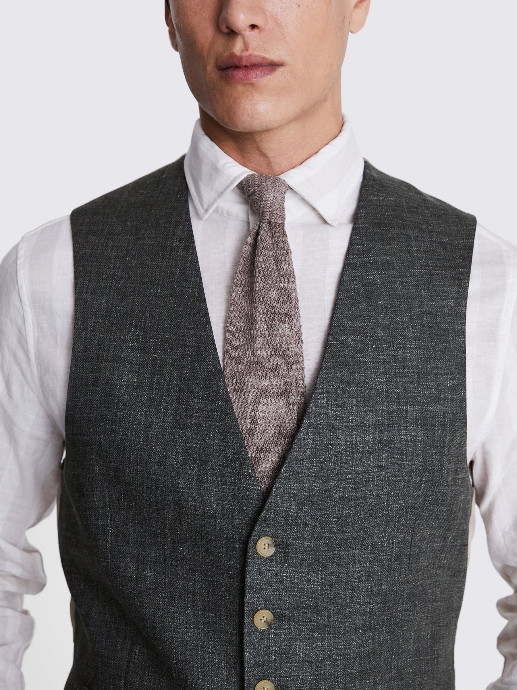 Buy Moss Linen Suit Waistocoat, Khaki Online at johnlewis.com