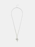 Mint Velvet Silver Chain Teardrop Pendant Necklace, Silver