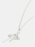 Mint Velvet Silver Chain Teardrop Pendant Necklace, Silver