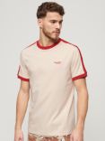 Superdry Essential Logo Retro T-Shirt, Oatmeal/Chilli Red