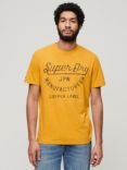 Superdry Copper Label Script T-Shirt, Pigment Yellow Slub