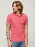 Superdry Classic Pique Polo Shirt, Punch Pink Marl
