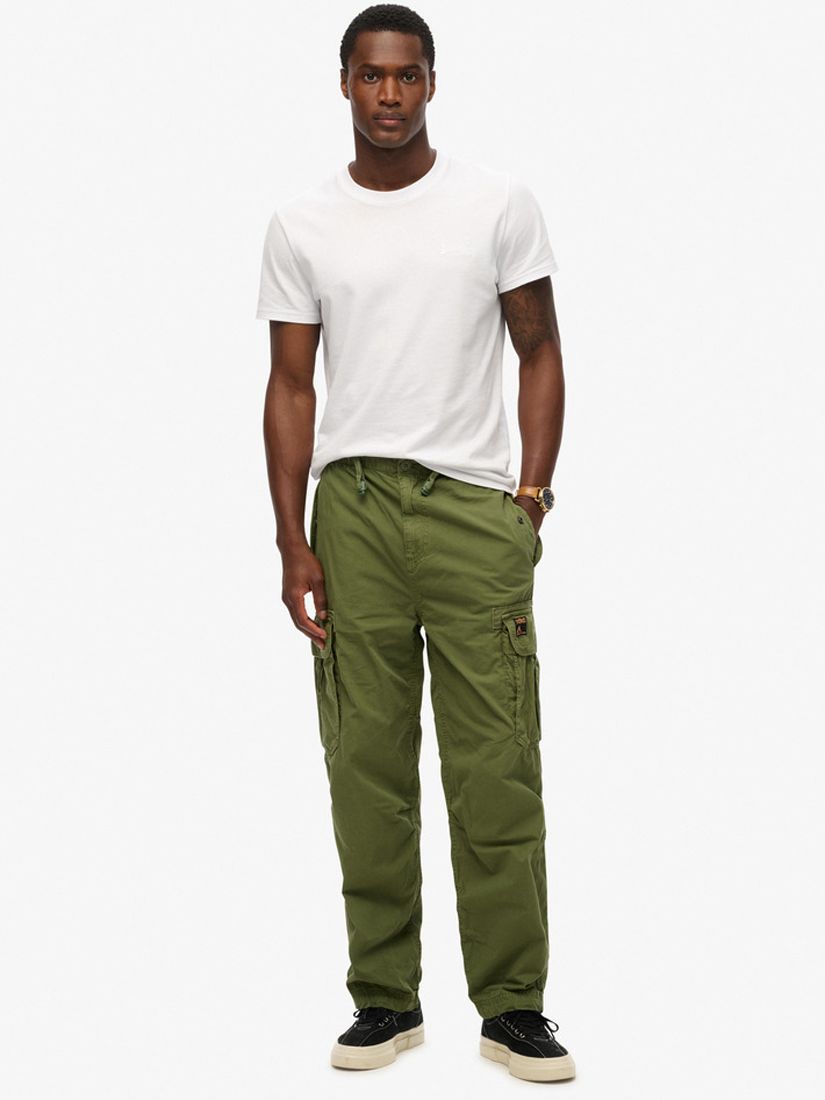 Superdry Baggy Parachute Pants, Forest Olive