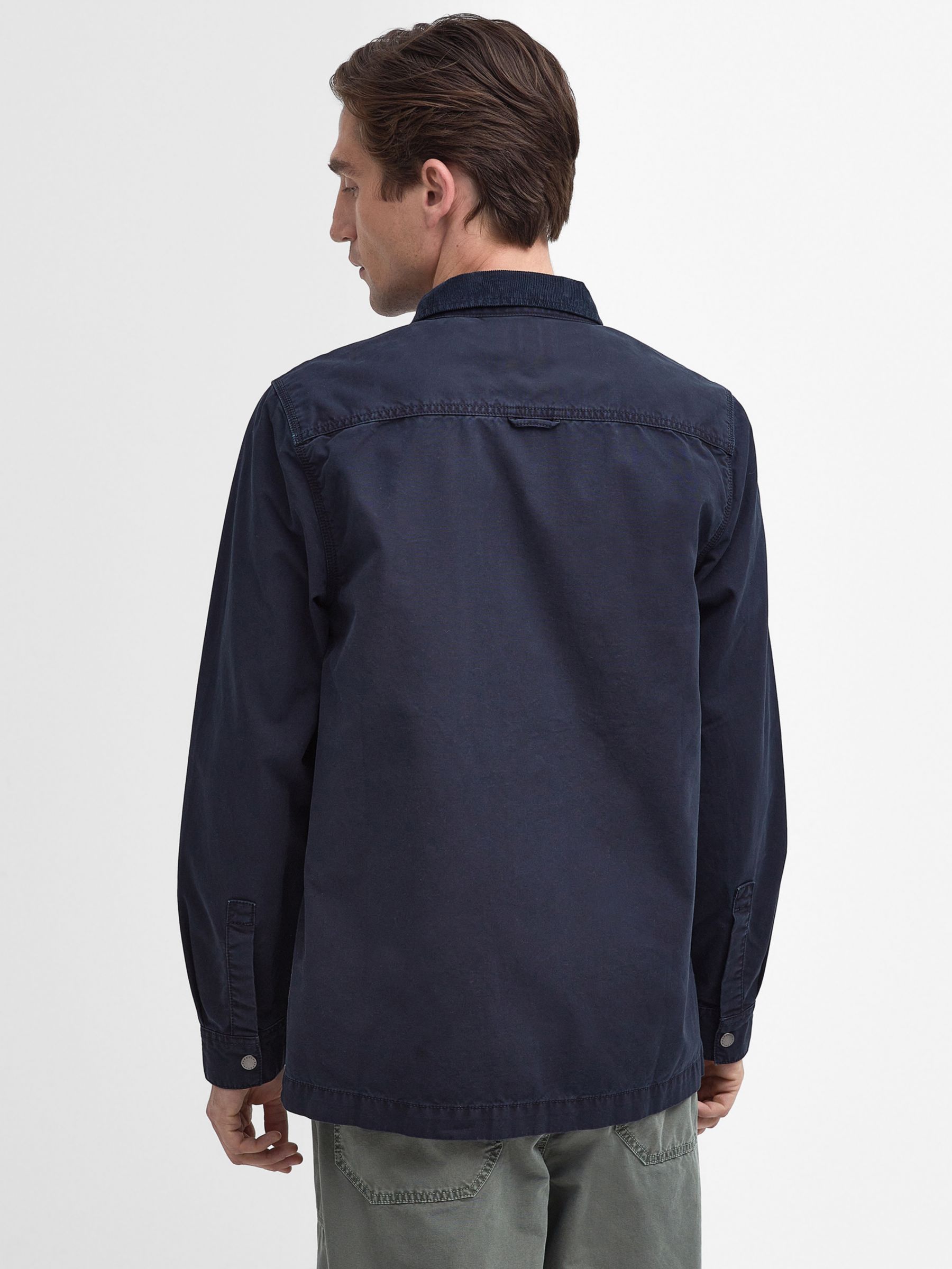 Barbour Grindle Cotton Overshirt, Navy, S