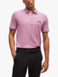 BOSS Active Stretch Paddy Pro Polo Shirt, Pastel Purple