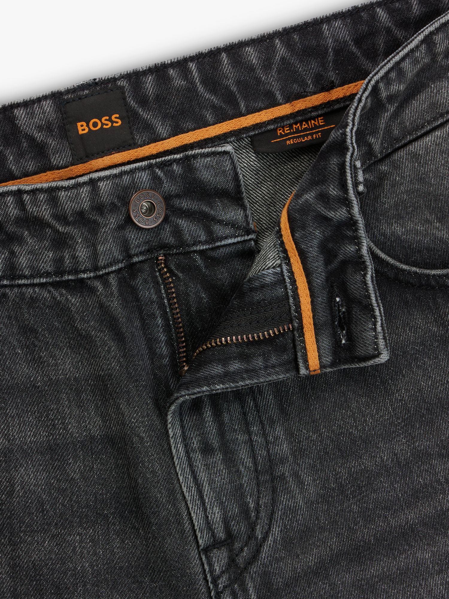 BOSS Regular Fit Denim Jeans, Dark Grey