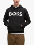 BOSS Logo Cotton Jersey Hoodie, Black