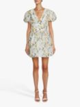 True Decadence Claire Floral Print Mini Dress, Pale Blue/Multi