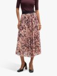 HUGO BOSS Abstract Elasticated Waist Midi Skirt, Multi