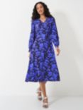 Crew Clothing Iona Floral Dress, Dark Blue