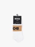 BOSS Logo Ankle Socks, Pack of 2, White/Black, Natural/Multi